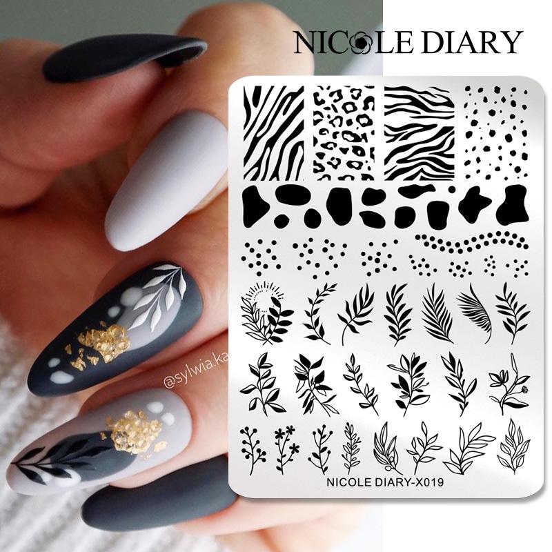 3D Printing Template - NICOLE GÜNLÜK Yapraklar Çiçek Nail Art