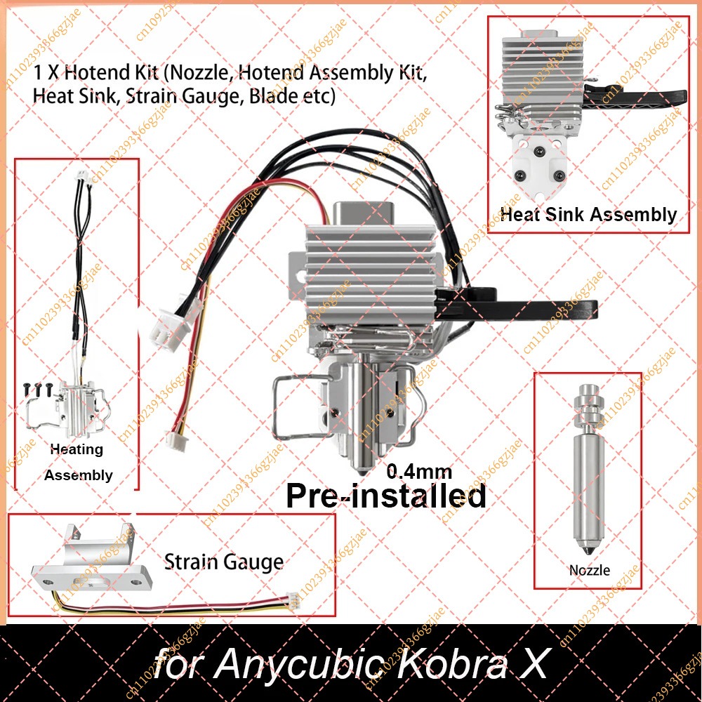 3D Printer Hotend Kit - Anycubic Kobra X için 0,4 mm