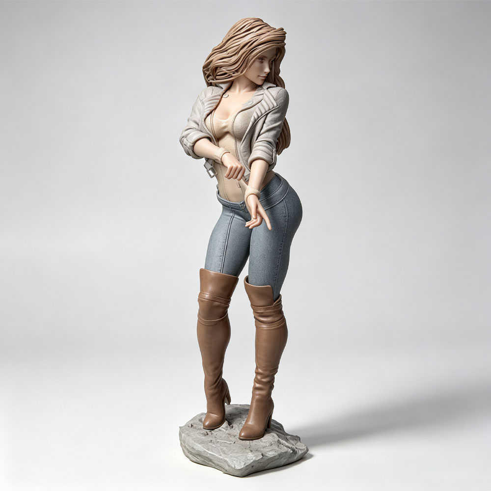 3D Printing App - 1/24 Ölçekli Gerçekçi Moda Kadın Figürü,