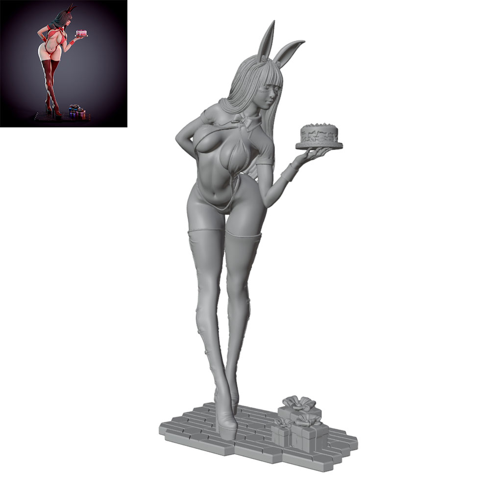 3D Printing App - 1/24/12/6 Tatil Partisi Temalı Tavşan Kız